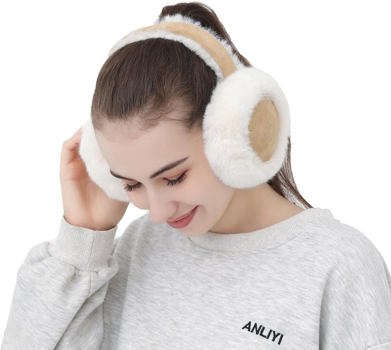 Kedofe Ear Muffs for Winter Women Foldable Fuzzy Cold Outdoor Earmuffs Soft Faux Furry Ear Warmers Covers - Image 4